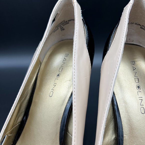 Bandolino Tricolored patent leather pumps  Beige, Black and a touch of Red - Picture 8 of 9